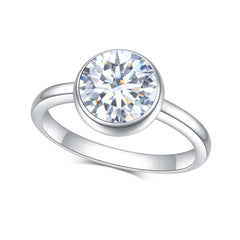 2.0CT Round Brilliant Cut Moissanite Engagement Ring