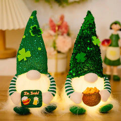 1pc, St. Patrick's Day Irish Gnome Doll, Lighted Sequins Gnome (options avail)