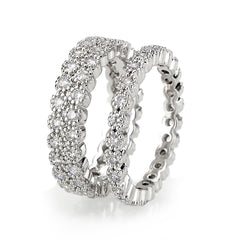 1605 - Rhodium Brass Ring with CUBIC ZIRCONIA in Clear