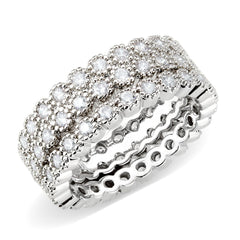 1605 - Rhodium Brass Ring with CUBIC ZIRCONIA in Clear