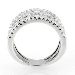 1606 - Rhodium Brass Ring with CUBIC ZIRCONIA in Clear