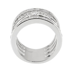 1607 - Rhodium Brass Ring with CUBIC ZIRCONIA in Clear