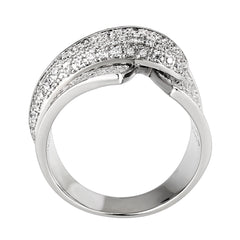 1611 - Rhodium Brass Ring with CUBIC ZIRCONIA in Clear