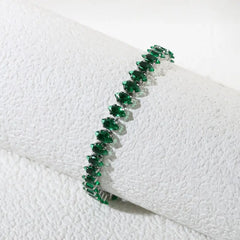 Green Color Cubic Zirconia CZ Tennis Bracelet