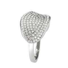 5W388 - High polished (no plating) Stainless Steel Ring with CUBIC ZIRCONIA in Clear