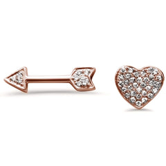 SPECIAL!  .07CT 14k Gold Heart & Arrow Stud Diamond Earrings