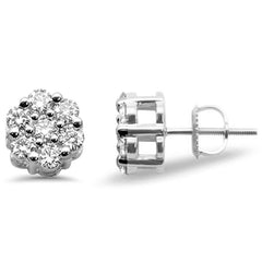 SPECIAL! 1.30ct-2.00ct G SI 14K Gold Diamond Flower Earrings