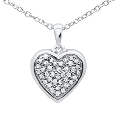 .10ct G SI 10k Gold Diamond Heart Diamond Pendant Necklace 18