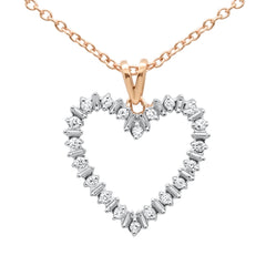 .10ct G SI 10k Gold Diamond Heart Diamond Pendant Necklace 18