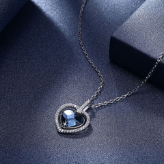 925 Double Heart Necklace with Cubic Zirconia Necklace