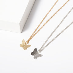 Gold Chain Butterfly Pendant Choker Necklace