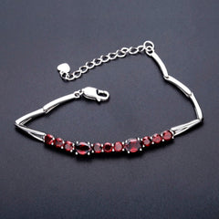 5.32Ct Natural Red Garnet Tennis Bracelet Genuine 925 Sterling Silver