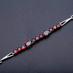 5.32Ct Natural Red Garnet Tennis Bracelet Genuine 925 Sterling Silver