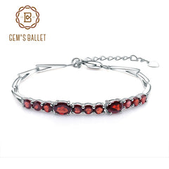 5.32Ct Natural Red Garnet Tennis Bracelet Genuine 925 Sterling Silver