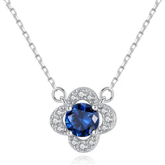 925 Sterling Silver with Sri Lanka Sapphire Necklace