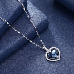 925 Double Heart Necklace with Cubic Zirconia Necklace