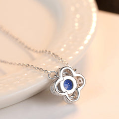 925 Sterling Silver with Sri Lanka Sapphire Necklace