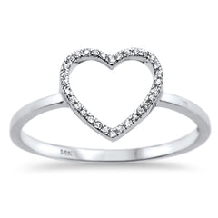 Gold Heart Cut out Diamond Ring Size 6.5