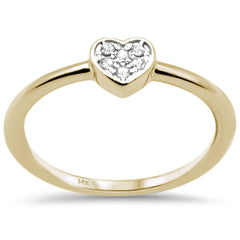 14K Rose Gold Heart Shaped Diamond Engagement Ring Size 6.5