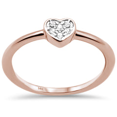 14K Rose Gold Heart Shaped Diamond Engagement Ring Size 6.5