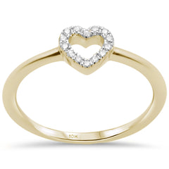 .08ct 14K Gold Heart Shaped Diamond Ring Size 6.5