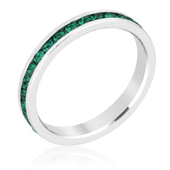 Swarovski Eternity Emerald Color Silver Band