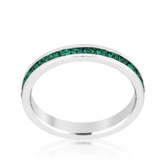 Swarovski Eternity Emerald Color Silver Band