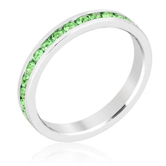 Swarovski Peridot Stackable Band Rhodium