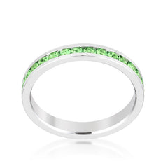 Swarovski Peridot Stackable Band Rhodium