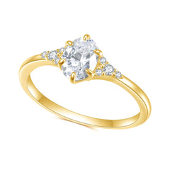 14K 10K 18K Gold 925 Silver Women's Moissanite 1.076TCW Round Cut Classic Moissanite Engagement Ring