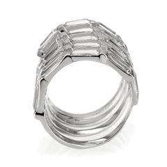 3729 High polished Stainless Steel Ring with CUBIC ZIRCONIA in Clear