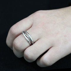 3743 - High polished Stainless Steel Interlocking Ring