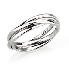 3743 - High polished Stainless Steel Interlocking Ring