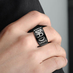 3759 - Two Tone IP Black (Ion Plating) Stainless Steel Ring with CRYSTAL in Clear