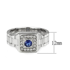 3771 - High polished (no plating) Stainless Steel Ring with Synthetic in Montana