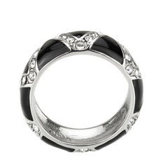 3773 - High polished (no plating) Stainless Steel Ring with CRYSTAL in Clear