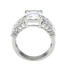 3775 - High polished (no plating) Stainless Steel Ring with CUBIC ZIRCONIA in Clear