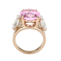 3789 - IP Rose Gold(Ion Plating) Stainless Steel Ring with CUBIC ZIRCONIA in Rose