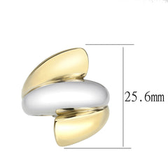 3796 - Two Tone IP Gold (Ion Plating) Stainless Steel Ring with NoStone in No Stone