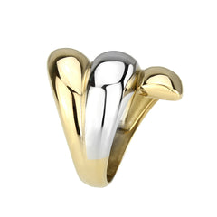 3796 - Two Tone IP Gold (Ion Plating) Stainless Steel Ring with NoStone in No Stone