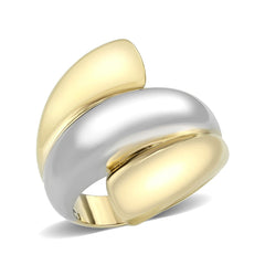 3796 - Two Tone IP Gold (Ion Plating) Stainless Steel Ring with NoStone in No Stone