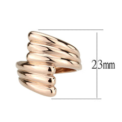 3800 - IP Rose Gold(Ion Plating) Stainless Steel Ring with NoStone in No Stone