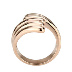 3800 - IP Rose Gold(Ion Plating) Stainless Steel Ring with NoStone in No Stone