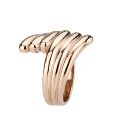 3800 - IP Rose Gold(Ion Plating) Stainless Steel Ring with NoStone in No Stone