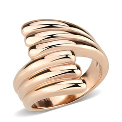 3800 - IP Rose Gold(Ion Plating) Stainless Steel Ring with NoStone in No Stone