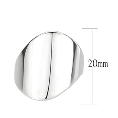 3801 - High polished (no plating) Stainless Steel Ring with NoStone in No Stone