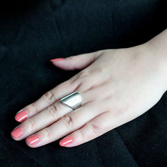 3801 - High polished (no plating) Stainless Steel Ring with NoStone in No Stone