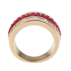 3823 - IP Rose Gold(Ion Plating) Stainless Steel Ring with CRYSTAL in Red Series