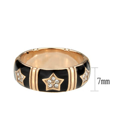 3826 - IP Rose Gold(Ion Plating) Stainless Steel Ring with CRYSTAL in Clear