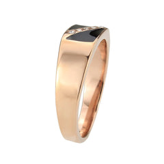 3831 - IP Rose Gold(Ion Plating) Stainless Steel Ring with CRYSTAL in Clear